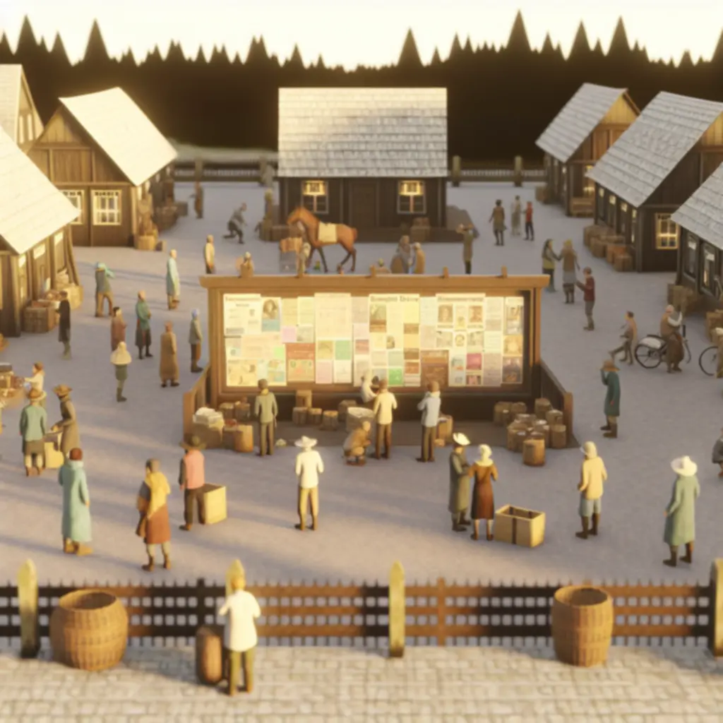 Tablica ogłoszeń w Portii z zadaniami społeczności