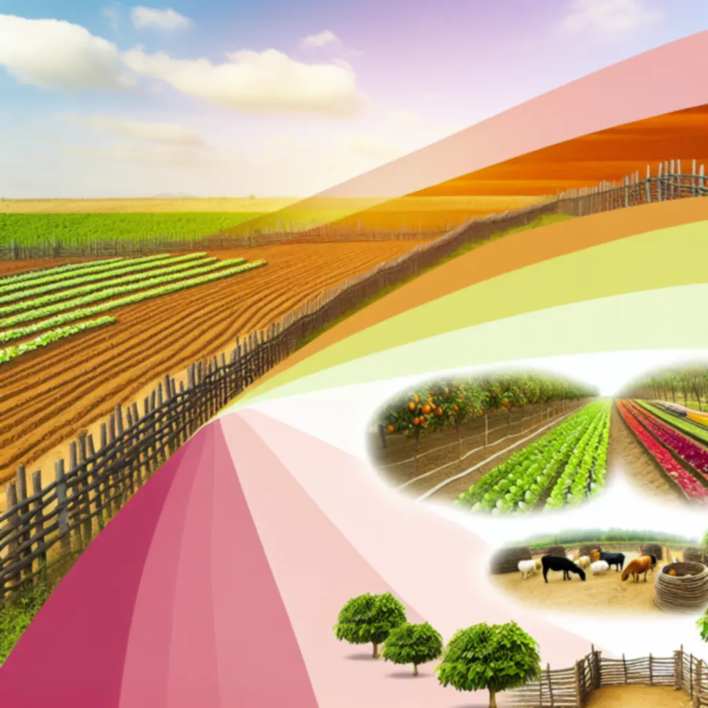 Zorganizowana farma w Portii z grządkami, irygacją i zagrodami